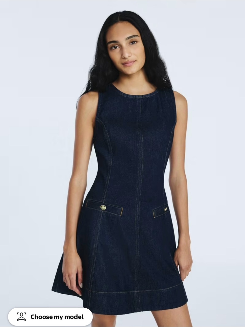Sleeveless Denim Mini Dress